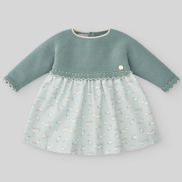 Paz Rodriguez Knit Newborn Set Dress Verdi - Gem Green