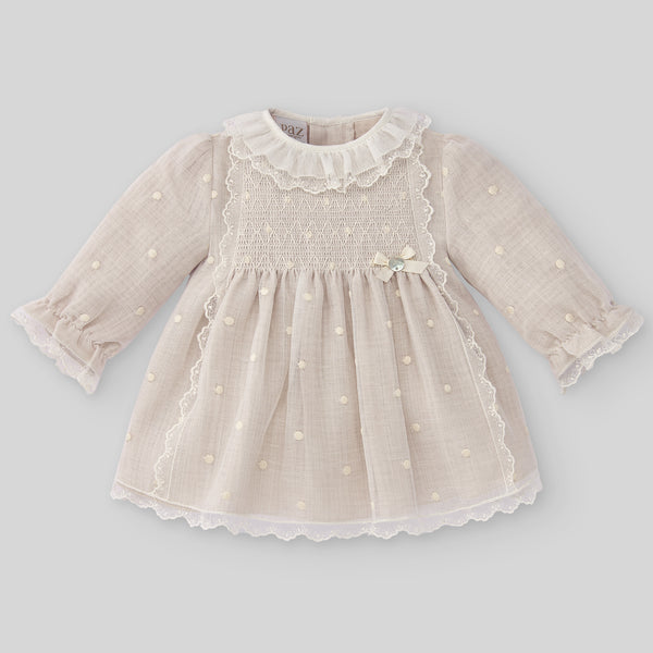 Paz Rodriguez Woven Newborn Dress - Opera