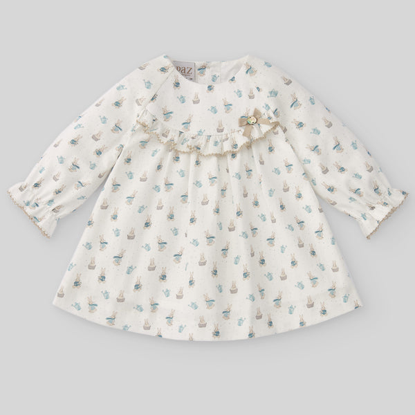 Paz Rodriguez Woven Newborn Dress Magia - Blue Fog