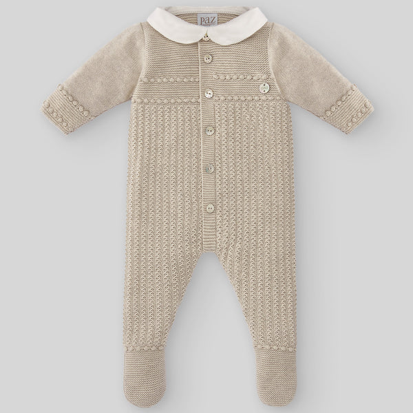 Paz Rodriguez Knit Newborn Ballet - Light Brown