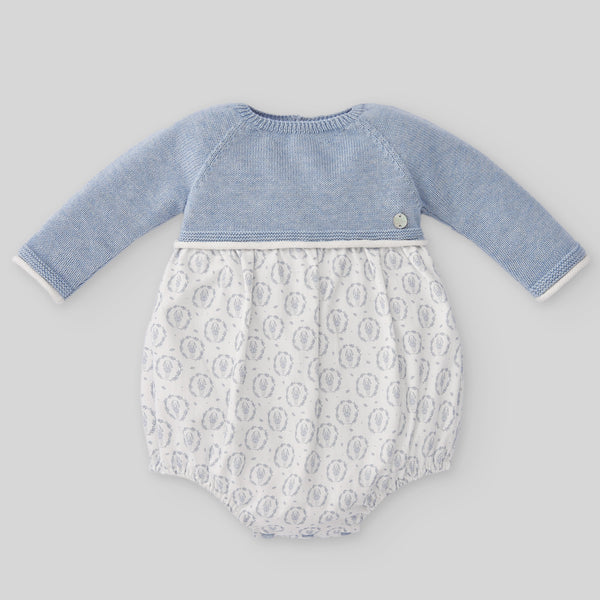 Paz Rodriguez Knit Newborn Romper Romeo Y Julieta - Blue Cloud