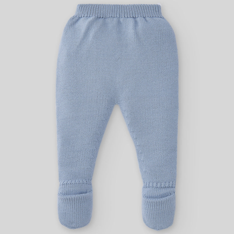 Paz Rodriguez Knit Newborn Sweater & Pant - Blue Cloud/Beige