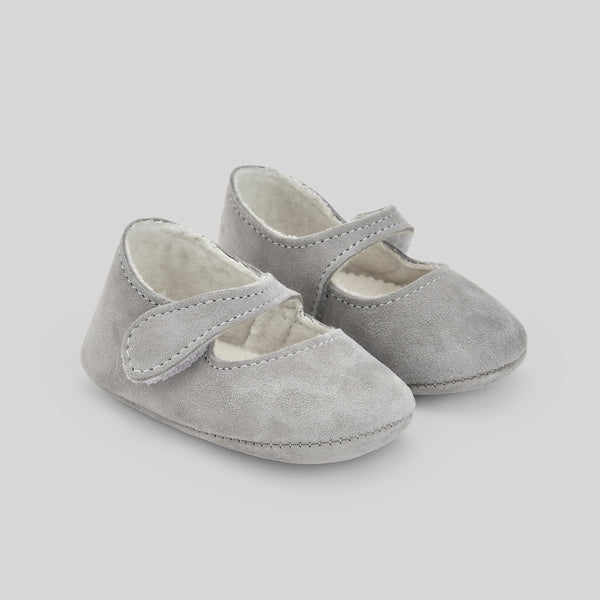 Paz Rodriguez Woven Newborn Shoes Esencial - Grey