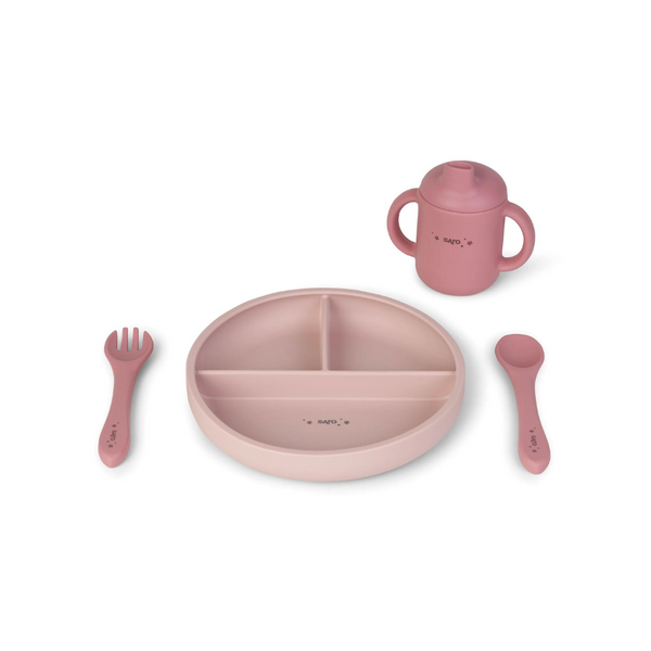 Saro Food & Fun Feeding Set - Nude Pink + Blossom