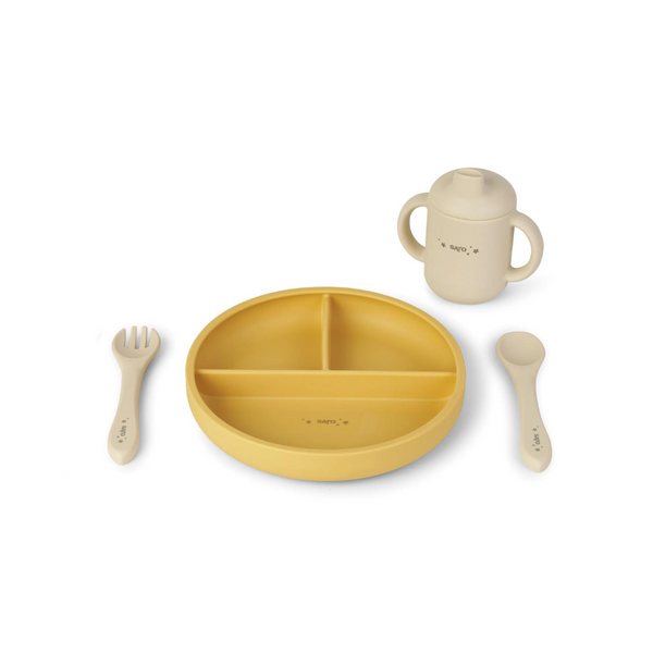 Saro Food & Fun Feeding Set - Mustard + Sand