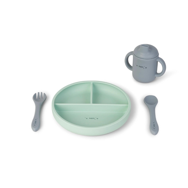 Saro Food & Fun Feeding Set - Blue Mist + Mint