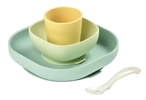 Beaba Beaba Silicone Suction Meal Set - Set of 4 - Pastel