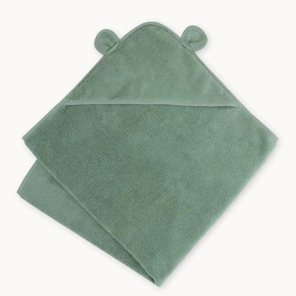 Natemia Organic Cotton Hooded Towel For Babies and Toddlers - Green