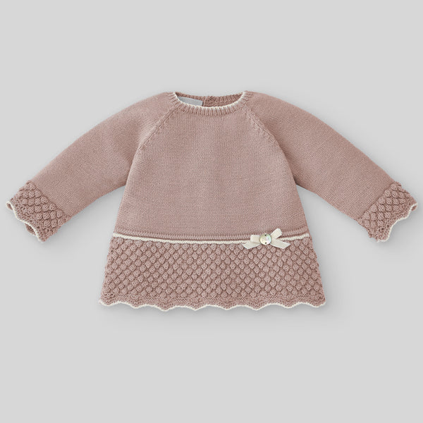 Paz Rodriguez Set Knit Newborn Sweater & Pant - Mist Pink