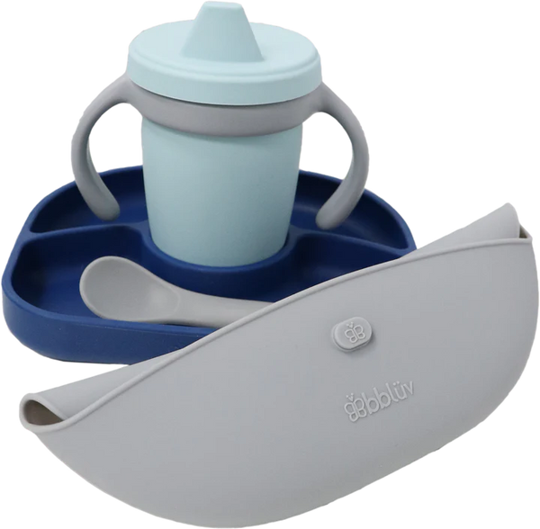 Bbluv Silicone Feeding Set - Navy