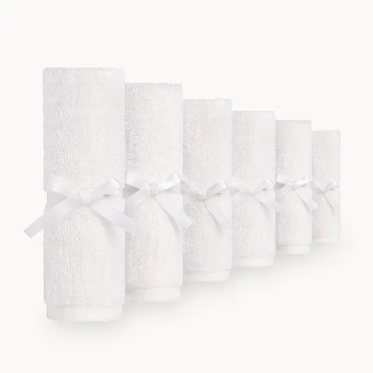 Natemia Ultra Soft Bamboo Washcloths in White - 6 Pack