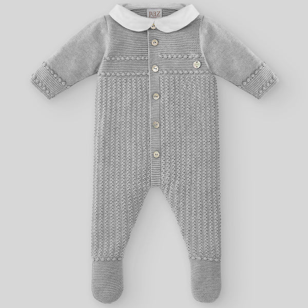 Paz Rodriguez Knit Newborn Ballet - Grey