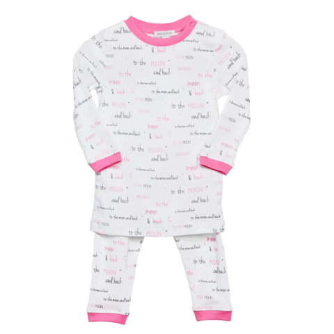 Noomie Pajama 2 Pieces Moon & Back Pink