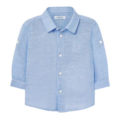 Mayoral Basic Linen L/s Shirt Sky Blue