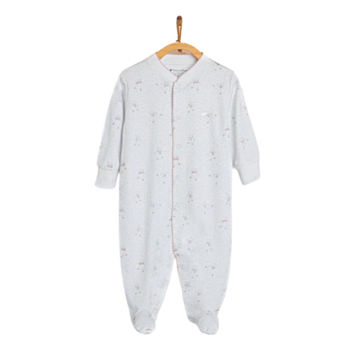 Babycottons Dots Snaps Footed Pajama Pink