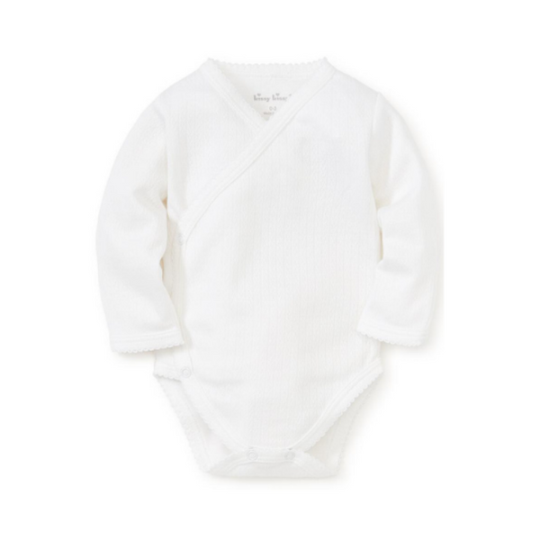 Kissy Kissy Pointelle Long Sleeve Bodysuit White