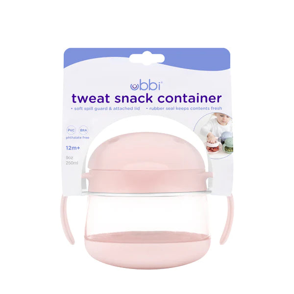 Ubbi Tweat Snack Container - Blush Pink