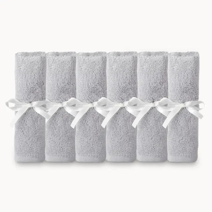 Natemia Ultra Soft Bamboo Washcloths in Grey - 6 Pack